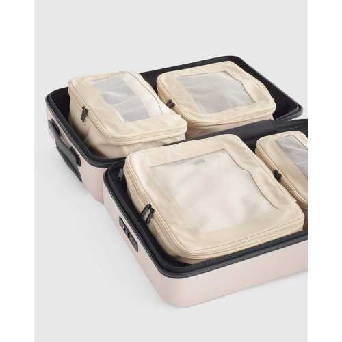 Revive Nylon Compression Packing Cubes (6-pack) in Beige