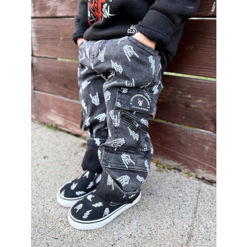 Bolted Bones Baggy Jeans (Washed Black) – Little Rocker Clothing