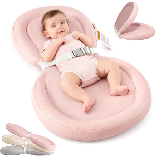 Baby Changing Pad with Waterproof & Wipe-Clean, Non-Slip Foldable PU Diaper Changing Pad, Adjustable Safety Belt, Changing Pad for Dresser, Changing Table,30"X19",Pink