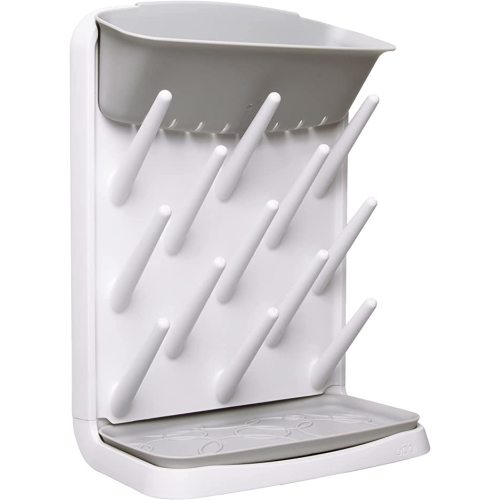 Ubbi Vertical Baby Bottle Drying Rack, Space Saving Countertop Drying Rack Baby Organizer, Gray