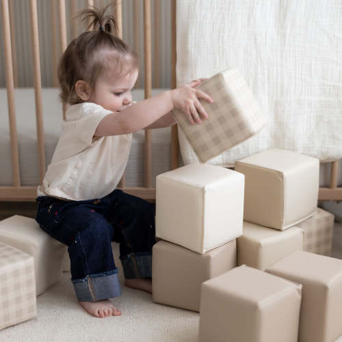 Soft Play Blocks 'Fog Gingham'