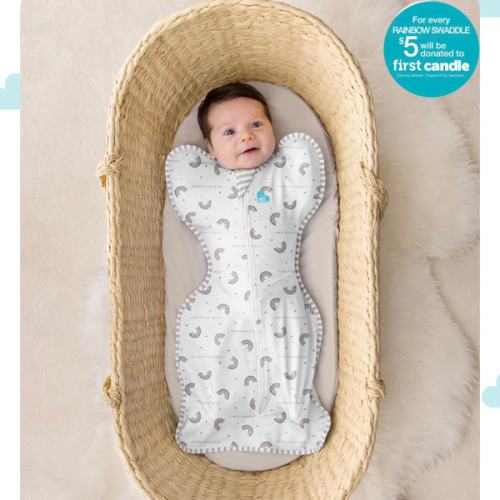 Swaddle Up™ 1.0 TOG Cotton White Rainbow Dream