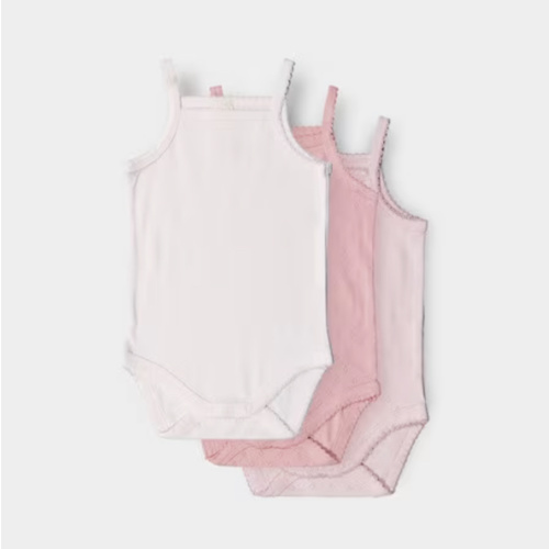 Medium Pink Baby 3 Pack Cami Style Organic Cotton Bodysuit | Best&Less™ Online
