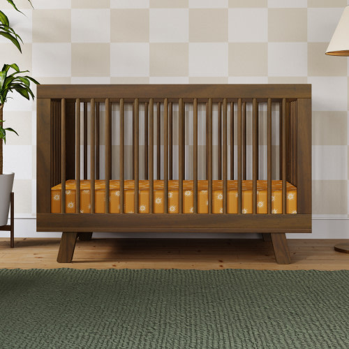 babyletto Hudson 3-in-1 Convertible Crib with Toddler Bed Conversion Kit - Natural Walnut