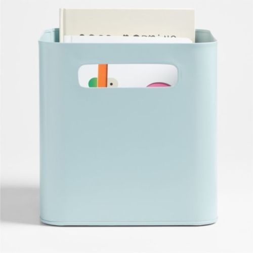 Crate&kids Outline Cloud Blue Metal Storage Bin with Handles
