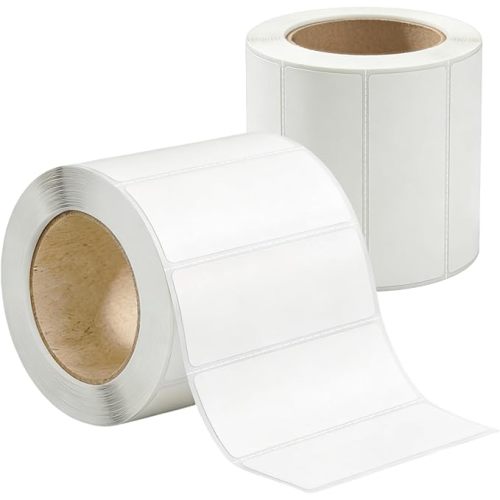 NATURALABEL 700 PCS Blank Removable Freezer Labels - Food Labels with Perforated Lines, for Meal Prep Containers (4/5" x 2", 2 Rolls, 350 Count/Roll)