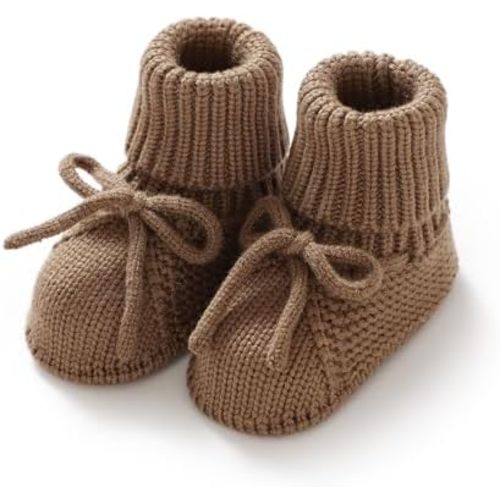 mimixiong Baby Booties Newborn Infant Sock Shoes Hand Knitted Boy and Girl Cozy Shoes