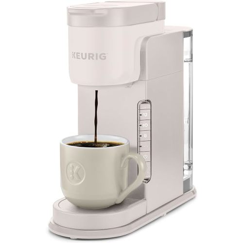 Keurig K-Express Single Serve K-Cup Pod Coffee Maker, 3 Brew Sizes, Strong Button Feature, 42oz Removable Reservoir, Warm Stone