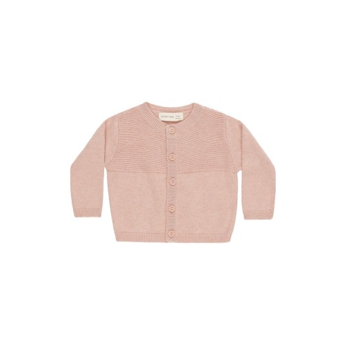 Heathered Organic Cotton Knit Cardigan Sweater, 0-3M