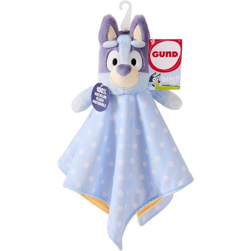 GUND Bluey Sustainably Soft Plush Lovey, Made with Recycled Materials, Baby Blanket with Stuffed Animal, Blue, 13”