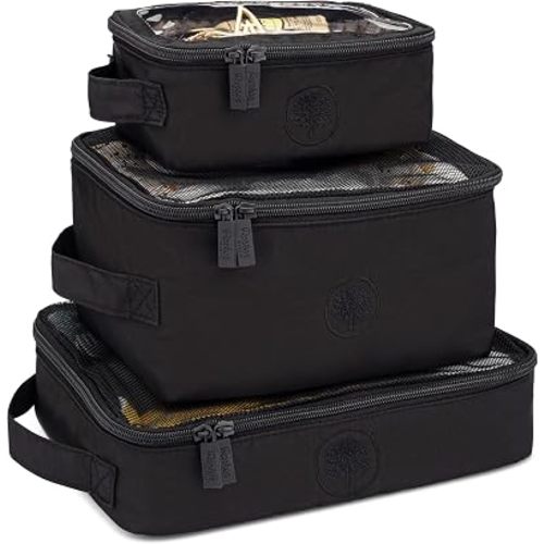 Parker Baby Co. Packing Cube Set, 3-Pack Travel Organizers - Black