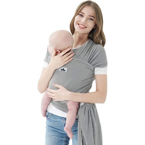 Baby Wraps Carrier, Jeroray Baby Carrier,Hands Free Infant Carrier, Lightweight,Breathable,Softness,Light Grey