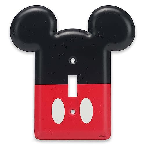 Disney Mickey Mouse Metal Light Switch Plate | Mickey Mouse Switch Plate Decoration for Kids' Bedroom, Play Room or Movie Room