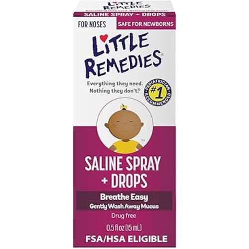 Little Remedies Saline Spray and Drops, Safe for Newborns, 0.5 fl oz