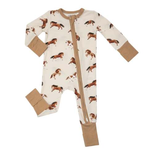 Angel Dear Baby Horses 2 Way Zipper Romper | HONEYPIEKIDS