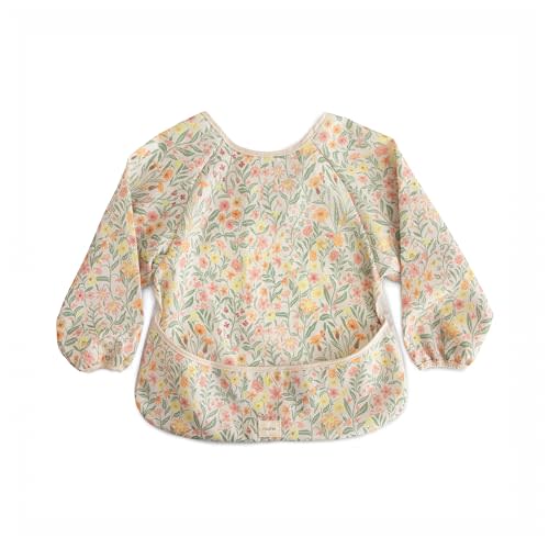 mushie Long Sleeve Baby Bib | Water Resistant Adjustable Fit for Ages 6-24 Months