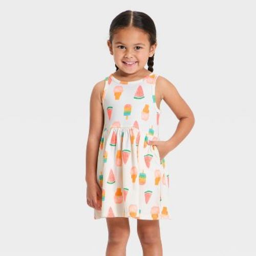 Baby Girls' Ice Cream Printed Knit Dress - Cat & Jack™ Cream 18M