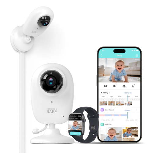 Smart AI Baby Monitor,1080P Baby Room Camera, APP,AI Detection,Cry Monitor,Lullabies,Night Vision,VOX,Two-Way Audio,Cloud & SD Card Storage,Wall Mount,Temperature Sensor,Support Smart Watch