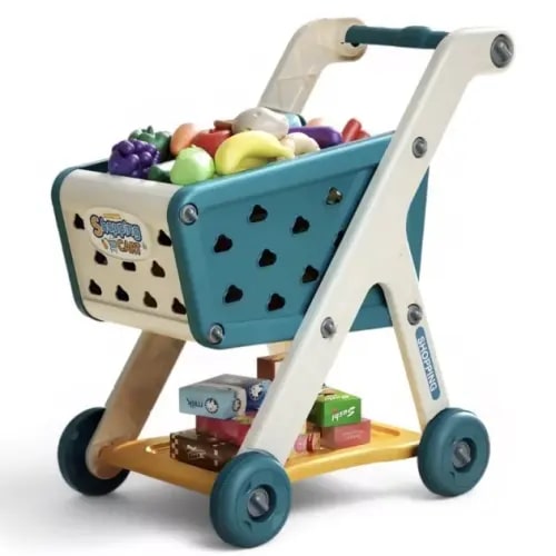 Shopping Cart Toy with Grocery Set - Kidzly