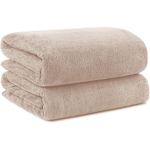 Orighty Microfiber Bath Towels Pack of 2(27'' x 54'') - Soft Feel, Highly Absorbent, Quick Drying for Body, Sport, Yoga, SPA, Fitness - Brown