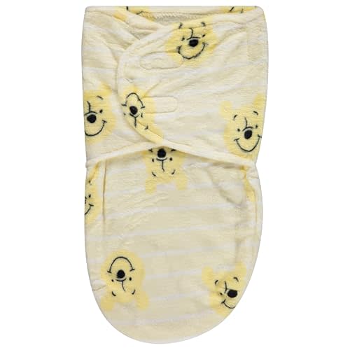 Disney Winnie The Pooh Stripe Stripe Single Ply Baby Swaddle Sack, Easy Wrap Newborn Infant Swaddling Blanket, Soft Comfort Swaddler, Sleep/Hospital Swaddles for Newborns