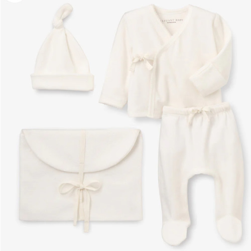 Whisper White Velour Layette Set