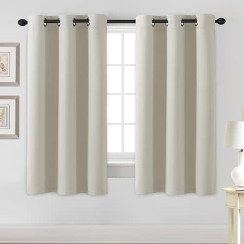 H.VERSAILTEX Blackout Curtains for Bedroom Thermal Insulated Room Darkening Living Room Curtains 63 Inch Long Grommet Privacy Protection Window Curtain Panels/Drapes for Nursery,2 Panels,Ivory/Cream