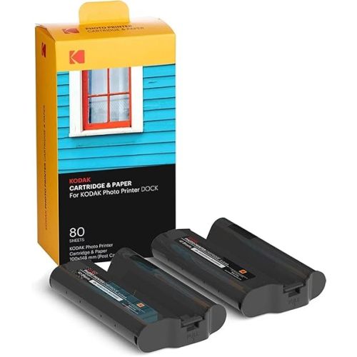 KODAK Dock Plus & Dock Photo Printer Cartridge PHC-80 – Cartridge Refill & Photo Paper- 80 Pack