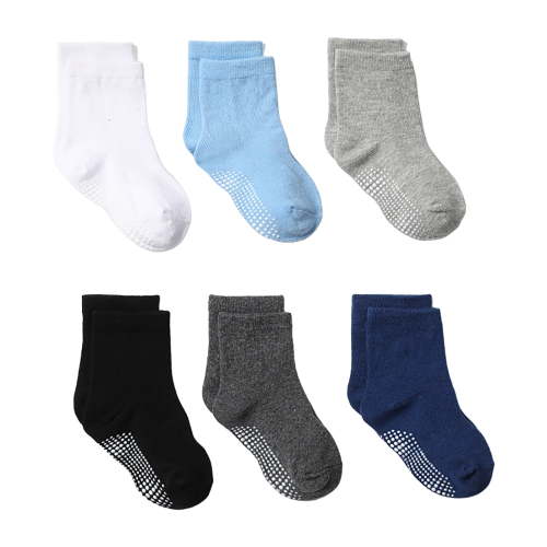 Karoyedx 6PC Children Socks Comfortable Soft Fashion Solid Color Children Floor Socks H Size,0-1 Years