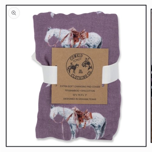 Mauve Ranch Horse Bamboo Muslin Changing Pad Cover – Cowkid Clothing Company