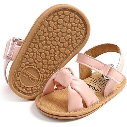 SOFMUO Baby Girl Sandals Bowknot Soft Infant Girls Princess Dress Summer Walking Shoes