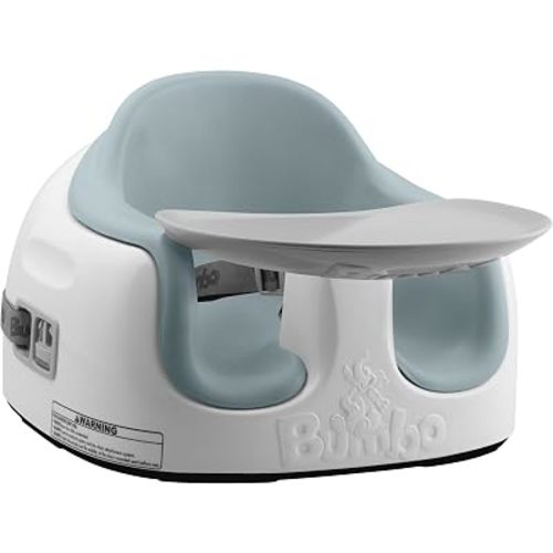 Bumbo - Siège multifonction 3 en 1 pour 6 à 36 mois, siège de sol pour bébé à utiliser pour les repas et le jeu, rehausseur portable tout-en-un avec plateau et chaise haute pour tout-petit, Salt Bush