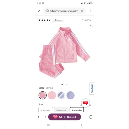 adidas Baby Girls 2-pc. Track Suit - JCPenney