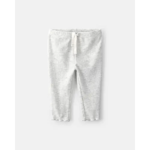 Baby Girl Rib Pull-On Leggings - Grey | Carter's