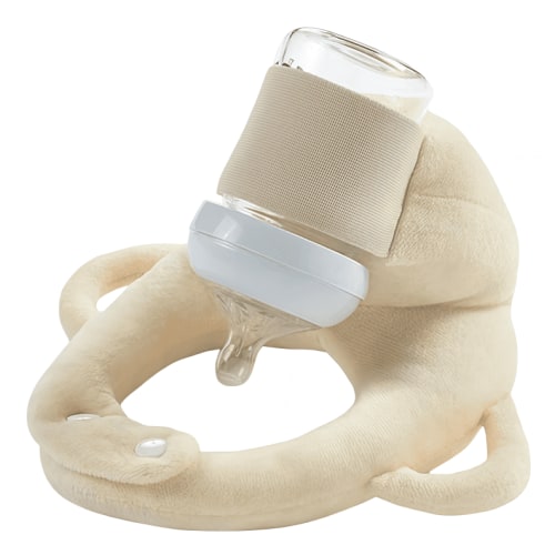 DCWNF Bottle Holder Pillow for Feeding,Ergonomic Nursing Aid and Bottle Support,Washable Secure Grip for Hands-Free Feeding Suitable(Beige)