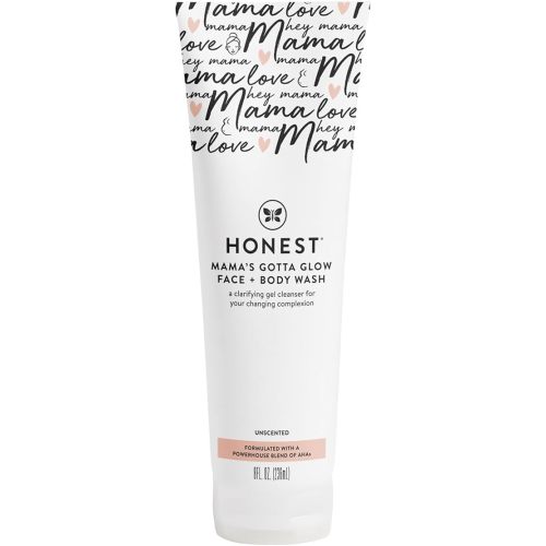 The Honest Company Honest Mama's Gotta Glow Face and Body Wash | Pregnancy Safe Clarifying + Exfoliating AHA Cleanser | 8 fl oz