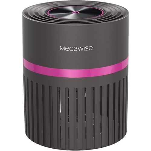 MEGAWISE Home air purifier, True HEPA & Activated Carbon for Odors Pets Smoke, for Home up to 215 sq ft, Auto Mode, Air Quality Monitor