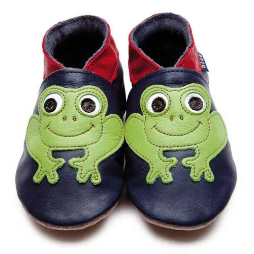 Inch Blue Frog Soft Leather Shoes in Navy - 0-6m – Three Little Imps