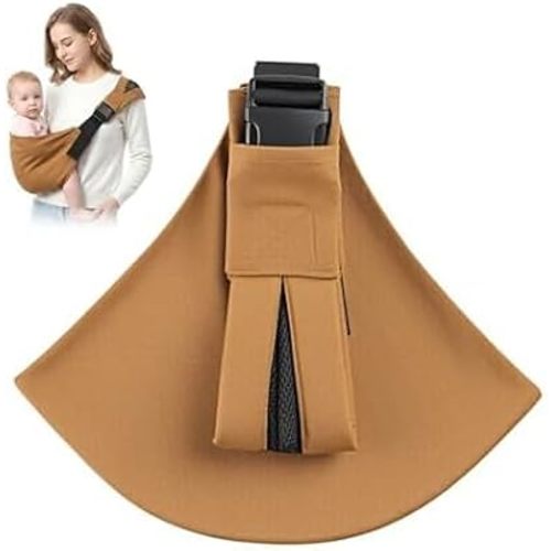 Baby Sling Carrier, Ergonomic Toddler Sling with 3D Breathable Mesh & Padded Shoulder Strap, Deep Wide Seat with Lumbar Support, Adjustable Fit for 6–48 Months, Holds Up to 44 lbs (Brown)