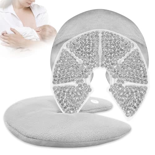 Breast Ice Packs, Breast Therapy Pack for Engorgement Hot and Cold Breastfeeding Gel Pads for New Mom Essentials Reusable Gift for Relieve Clogged Ducts, Nipple Pain, Improve Milk Flow | Relief for Breastfeeding,Nursing Pain, Mastitis,Engorgement,Plugg...