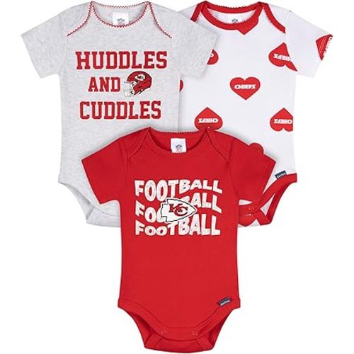 Gerber NFL baby-girls Nfl 3-pack Onesie Bodysuit
