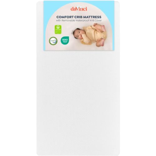 Davinci Comfort Baby Medium Firm Crib Mattress - GREENGUARD Gold Certified - Lightweight, Breathable, Waterproof Removable Zippered Cover - 52x28x5 Inches Mattress for Standard Cribs & Toddler Beds
