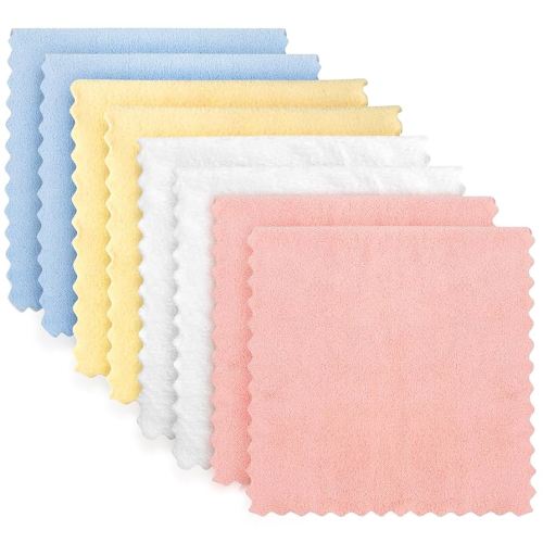 HOMEXCEL Burp Cloths Baby Washcloths 8 Pack-Extra Absorbent Soft Coral Fleece Burping Cloth for Newborn Girl Boy-20 x 10 Inch Large Baby Wash Cloths Gentle on Sensitive Skin