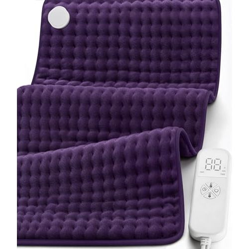 Heating Pad for Back Pain Relief, Extra Large 17"x33" Electric Heat Pad with 6 Heat Settings, 4 Timers, Auto Shut-Off - Machine Washable for Neck Shoulder Cramps, Christmas Gift for Women Mom Wife
