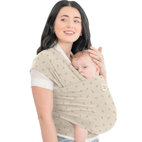 KeaBabies Baby Wrap Carrier, All in 1 Original Baby Carrier (Leafy) | Newborn to Toddler Sling, Easy to Wear, Hands Free Bonding, Lightweight, Breathable Infant Wraps