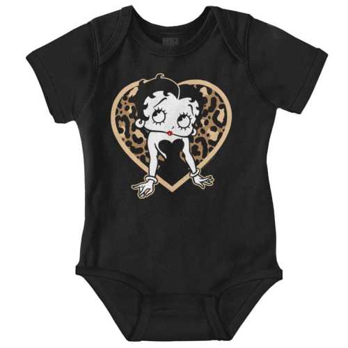 Betty Boop Retro Cartoon Leopard Print Heart Baby Girls Infant Romper Newborn
