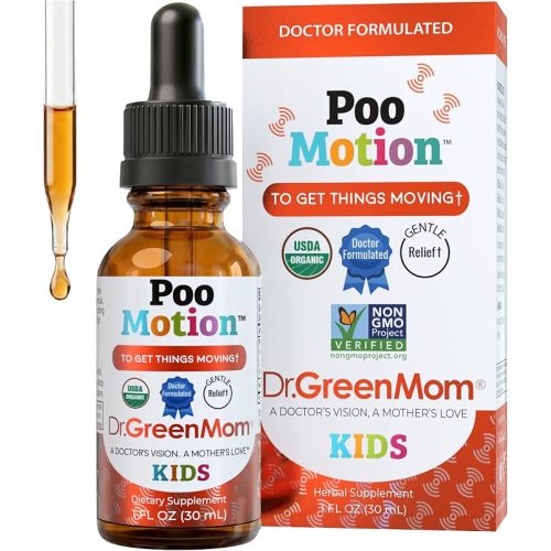Dr. Green Mom Poo Motion — Organic Kids Digestive Drops — Gut & Tummy Care
