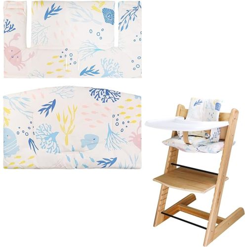 For Tripp Trapp High Chair Cushion, Soft And Comfortable For Tripp Trapp High Chair Cushion, For Tripp Trapp Cushion Set Makes It Safer And More Comfortable For Baby To Sit On (Marine animal patterns)