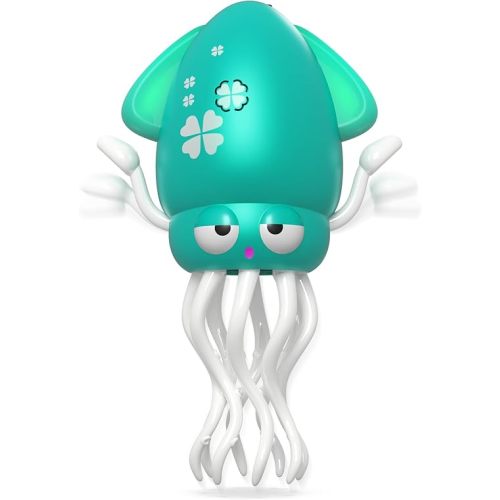 Dancing Squid Baby Toy, Crawling Octopus Squid Tummy Time Toy, Rechargeable Magic Dancing Music & LED Octopus for 3 4 5 6 Year Old Kids Boy Girl Birthday Gifts, Funny Squid for Floor Games (Green)