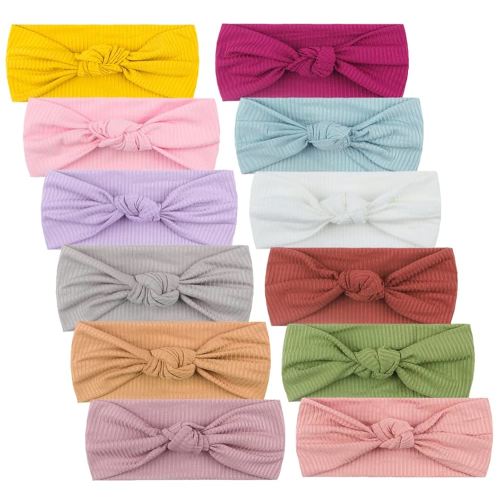 Baby Bow Headbands Turban Knotted, Girl's Hairbands for Newborn,Toddler and Childrens (Knot 12Pack)